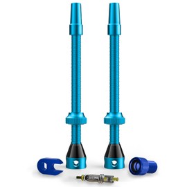 Shredr. Tubeless Valve Set | Presta Valves for Tubeless Tyres | Super Light Aluminium Colourful Anodised French Valve | Includes Valve Adapter, Replacement Valve and Tool (Light Blue, 80 mm)