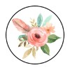 handmade 48 BOHO FLOWERS ENVELOPE SEALS LABELS STICKERS 1.2" ROUND FAVOR STICKERS
