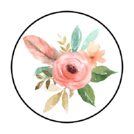 handmade 48 BOHO FLOWERS ENVELOPE SEALS LABELS STICKERS 1.2" ROUND FAVOR STICKERS