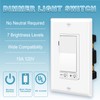 Dimmer Switch,NineLeaf 8PK Single Pole/3 Way, 3-300W LED & CFL,