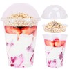 Aatriet 16 oz Clear Plastic Parfait Cups with Insert 4oz