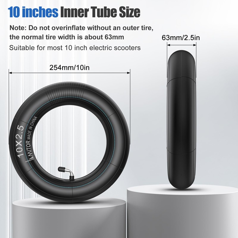 Amitor 2 Pack 10x2.5 Inner Tubes with 2 Tyre Levers,