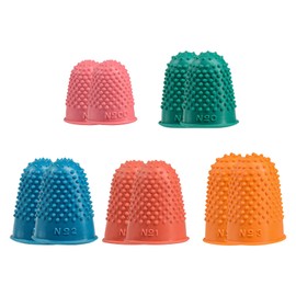 DAQUN 10 Pcs Rubber Thimbles, Rubber Finger Thimbles, Thimble - Finger Protectors for Crafts, Sewing & Paperwork, Grip Pads for Knitting, Money Counting, Cutting Tools Protection