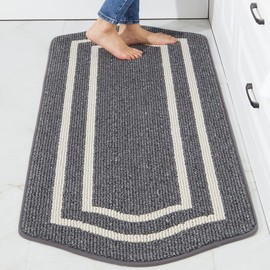 COSY HOMEER Long Kitchen Floor Mats for in Front of Sink Super Absorbent Kitchen Rugs and Mats 24"x59" Non-Skid Kitchen Mat Standing Mat Washable,Polypropylene,Black,Frame