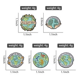 ROFARSO Earth Enamel Lapel Pin Set Cartoon Protect the Environment Pin, Accessory for Backpacks Clothing Bags Hats Shirts (5piccs pin set)