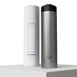 Ever Vessel Super Maxi Stainless Steel Water Bottle 36oz - Double wall vacuum insulated | Integrated carry handle | leak proof flip top lid | Lightweight & stylish - Stainless