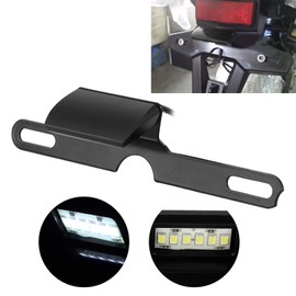 Universal Motorcycle License Plate Light 6 LED CNC Aluminium Rear Tag Lamp (Black)