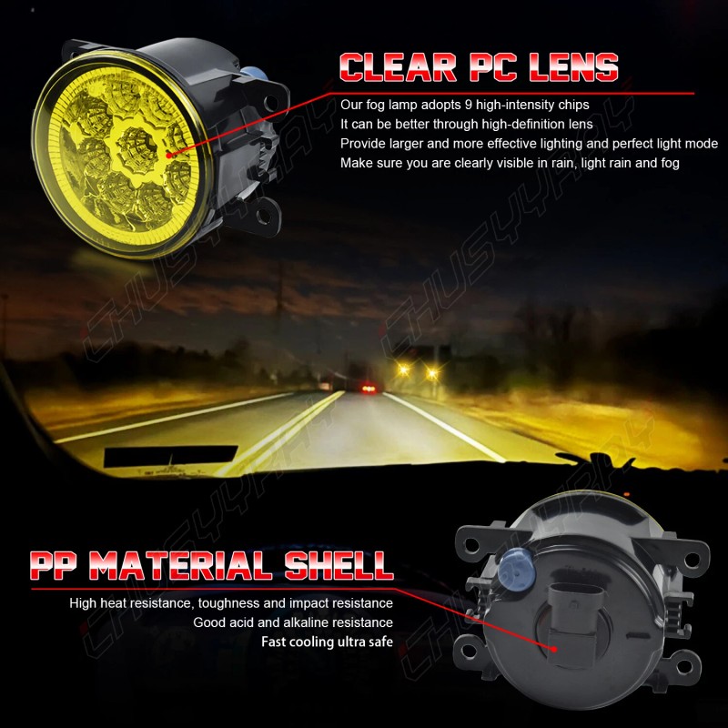 CHUSYYRAY Pair Front Bumper Fog Light Driving Lamp Replaces For