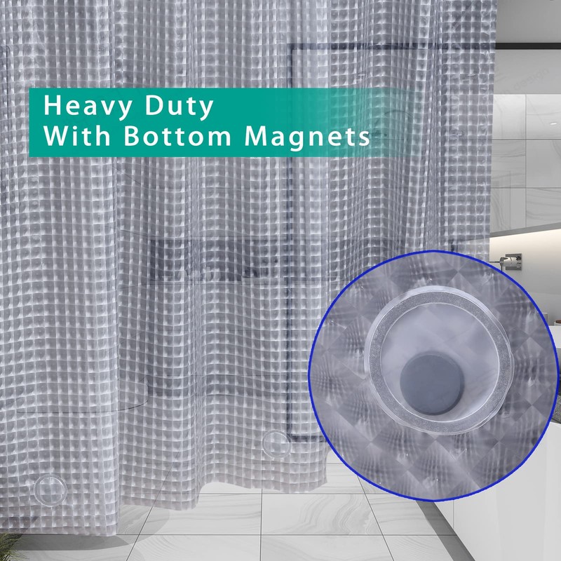 Heavyweight 8G Bathroom Curtain Liner, 72' W x 72' H
