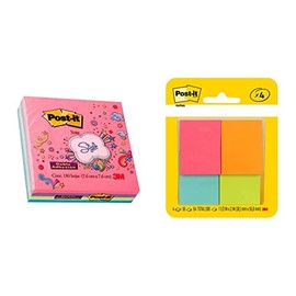 3M Post It Notas Adhesivas Style Hojas + 3M Post-it Notas Adhesivas Mini Neon 4x5cm (Modelo 653)