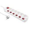 MC Power Power Power Strip with Single Switch, 6-Way, Multiple