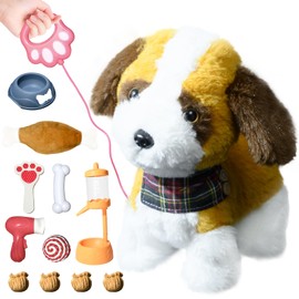 lonfypeng Puppy Toys for Kids, Toy Dogs That Walk and Bark, Walking Dog Toy for Kids with Leash, Interactive Stuffed Puppy with Remote Control, for Girls and Boys Aged 3-7 Year Old