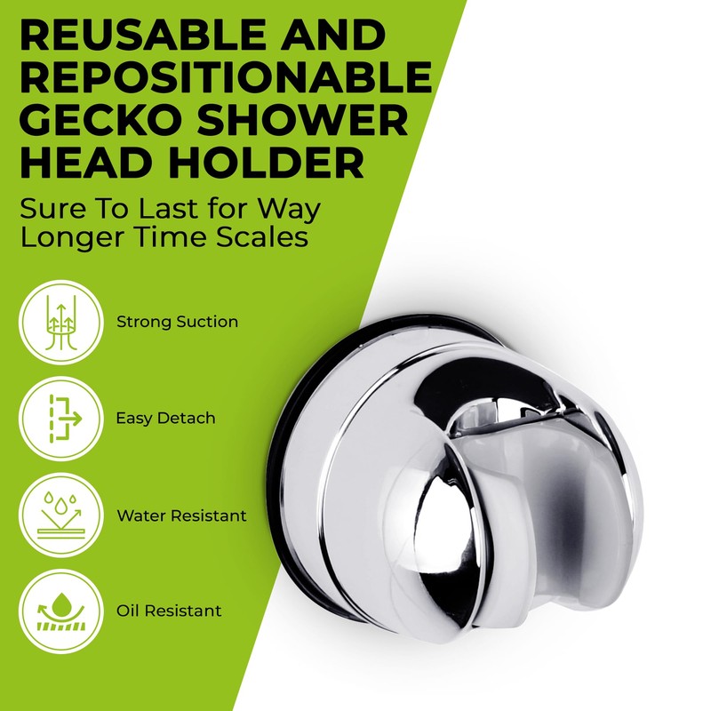 Blue Canyon Gecko Tilting Shower Head Holder, Shower Caddy with