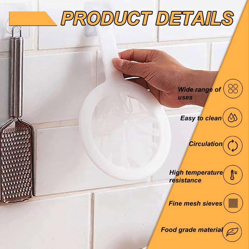 3 Pcs Fine Mesh Strainer, Plastic Sieve Nylon Ultra Fine