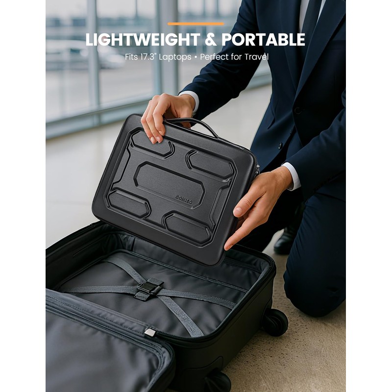 DOMISO 17 inch Laptop Sleeve with Handle Shockproof Computer Bag