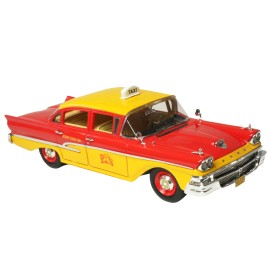 DCD 1958 Ford Custom 300 Taxi Cab "Kind Taxi Co." Red and Yellow with Yellow Interior Limited Edition to 200 pieces Worldwide 1/