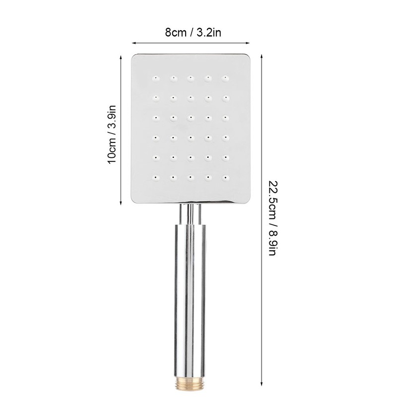 G1/2in Thread Handheld Shower Head High Pressure Square Shower Sprayer