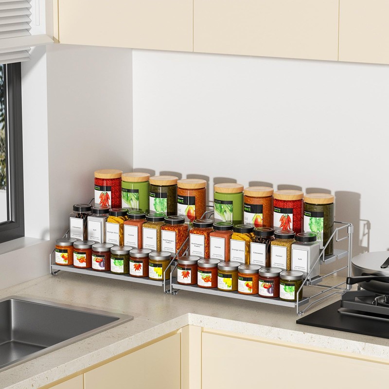 BOIVSHI 4 Tier Spice Rack Organizer for Cabinet, Spice Rack