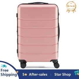 [Deal] Carry-On Luggage, Hard Shell Rolling Suitcase for Travel Expandable Lightweight with Spinner Wheels TSA Lock - Color: Black, 24 Inch, luggage size: Standard