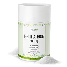 Sanuvit® L-Glutathione - 90 Capsules | 300 mg L-Glutathione per Capsule | High Bioavailability and Compatibility | Vegan | Made in Austria