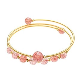 7 Chakra Stones Bracelets 7 Chakra Yoga Meditation Bracelets Healing Crystals Stone Bracelet Adjustable Gemstones Bead Cuff Bracelets Colorful Bead Bracelet Bangle-Pink