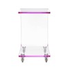 BOWERY HILL Modern Acrylic Plastic Snack Table in Pink/Clear