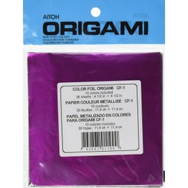 Aitoh CF-1 Foil Origami Paper, 4.5-Inch by 4.5-Inch, 36-Pack