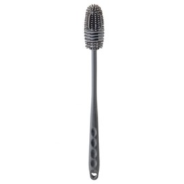 EYAKEG Silicone Soft Bristle Water Bottle Cleaner Brush with Extra Long Handle for Flasks, Tumbler, Glassware, Sports Bottles, Baby Bottles, Vases, Narrow Neck, Gray