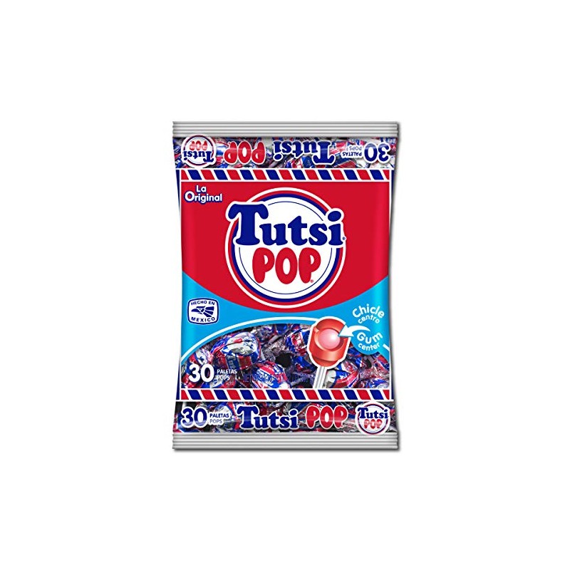 Tutsi Pop La Original Mexican Candy Pops with Cherry Flavor