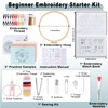 Beginner Embroidery Starter Kit, With Embroidery Stitch Book and 3-Pack