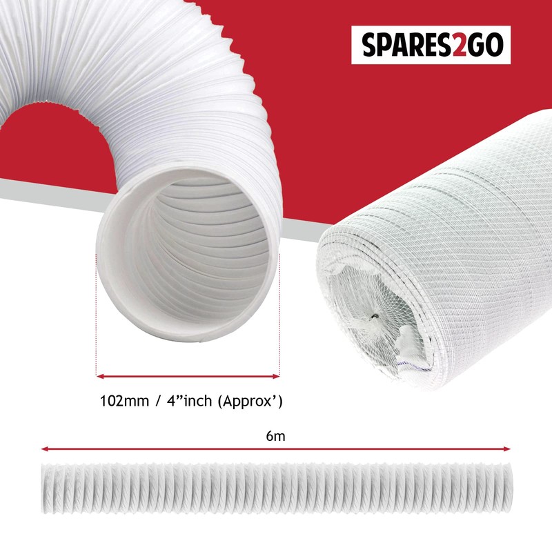 Spares2go Extra Long PVC Condenser Vent Hose Pipe for Logik