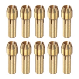 sourcing map Brass Collet 3.2 mm Brass Drill Chuck Mini Electric Grinder Quick Change Drill Chuck Bit Set for Turning Bar Tools 4.3 mm Shank Diameter Pack of 10