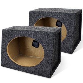 QPower 2-Pack 6x9 Inch Speaker Box Enclosures, Angled Style, Black - Car Stereo and Sound System Accessories - Portable Audio Equipment for Vehicles
