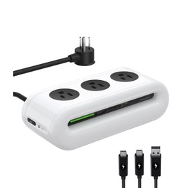 iSwift 65W USB-C Fast Charging Station, 6-in-1 Power Strip with Desktop Charging Station with 3 AC, 2 USB C and 1 USB A, 5ft Extension Cord,Power Delivery for Conference Rooms, Desktop Accessory