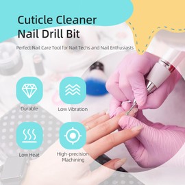 HYTOOS 5mm Ball Cuticle Clean Nail Drill Bits 5Pcs/Set Russian Diamond Nail Bit Professional Safety Under Nail Cleaner Burr for Cuticle Dead Skin, Electric Nails Drill Accessories, Fine