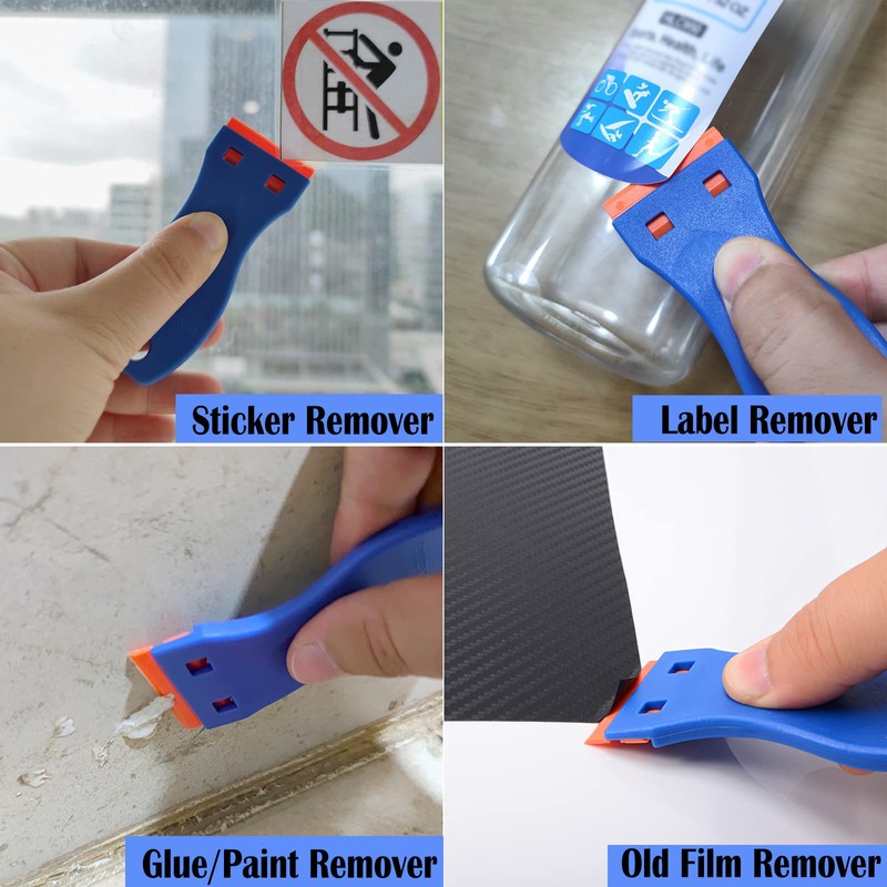 EHDIS 1.5" Plastic Razor Scraper with 10pcs Double Edged Plastic