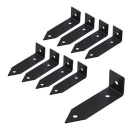 Coshar Right Angle Brackets Metal L Bracket Corner Brace Sets with Arrowhead Decor L Brackets for Wood Shelves Cabinet Chair Drawer,8Pcs Black 3.1 Inch