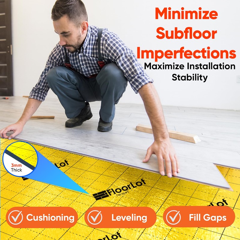 FLOORLOT GoldMax Premium Floor Underlayment - 200 sqft Roll -