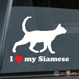 I Love My Siamese Sticker Vinyl Auto Window Ver 3 meezer cat Feline Kitten