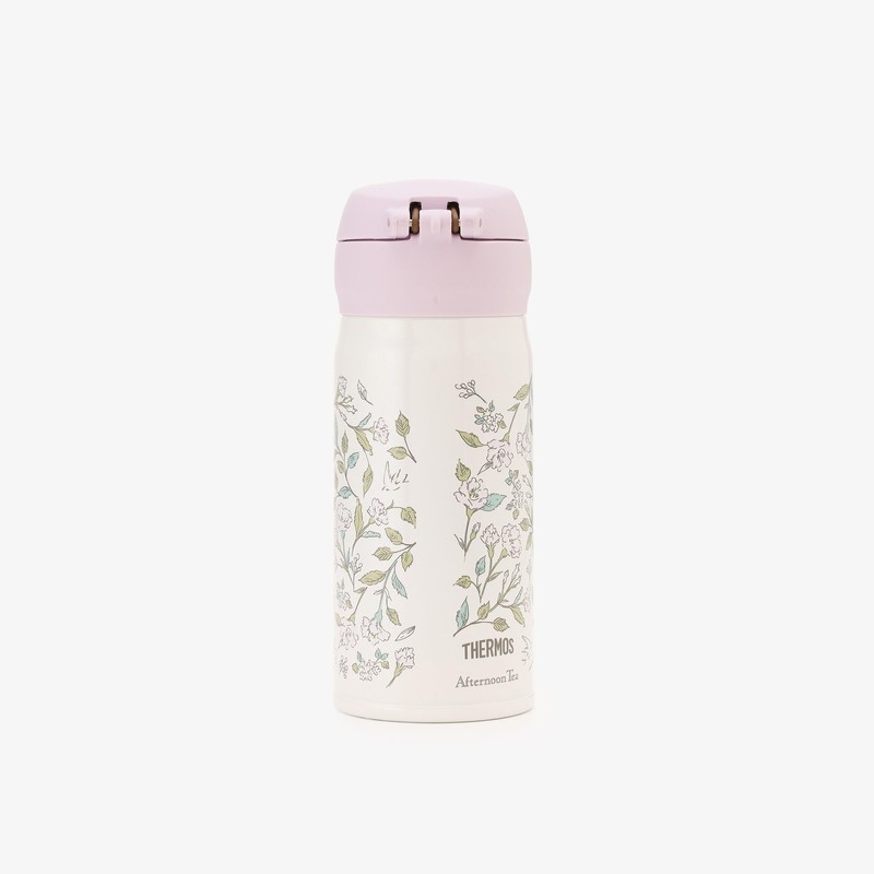 Afternoon Tea Living HS99 Flower Art One-Touch Bottle, Thermos, Purple