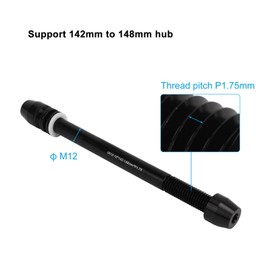Bike Trainer Thru Axle Skewer, Bike Trainer Axle Shaft, Aluminum Alloy High Strength Adjustable Length Thru Axle Adapter, 2 Section Thru Axle Adapter Turbo Trainer for 142 to 148mm Hub
