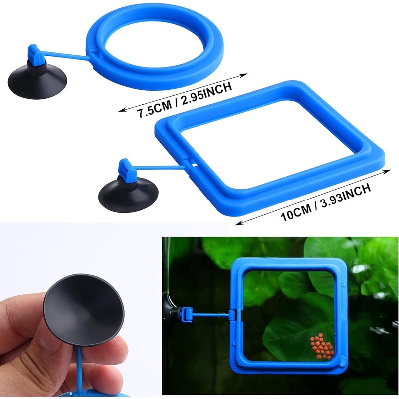 Fish Feeding Ring, 2 Pieces Fish Feeder Aquarium Turtle Tank