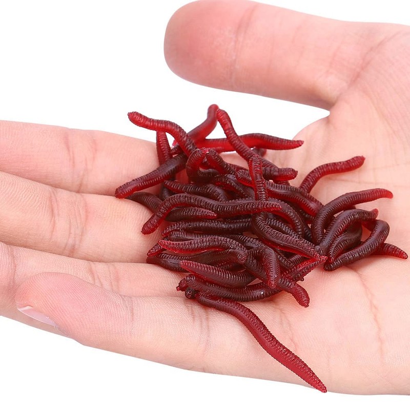 Fishing Lure Soft Artificial Baits - 200Pcs Realistic False Earthworm