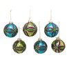 Kurt Adler 80MM Green, Blue, Gold and Purple Glass Ball