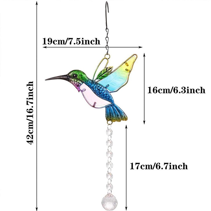 Hummingbird Suncatcher, Crystal Suncatchers Window Hanging Ornament for Outdoor Indoor