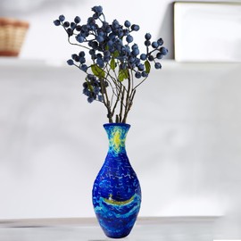 3D Puzzle Vase, 3D Arts Puzzle Vase for Adults Arc Design Multipurpose Decorative 3D Jigsaw Unique for Arrangement Office Home Decoration (Blue Boat)