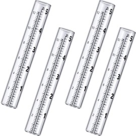 Frienda 4 Pieces Capacity Rain Gauge Glass Tube Replacement Rainfall Test Tube with Scale for Yard Garden Outdoor Home (5 Inch)