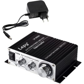 Fasizi LP-2020A Class-D Stereo Hi-Fi Digital Amplifier with 3A Power Supply for Car Engine Amplifier Black