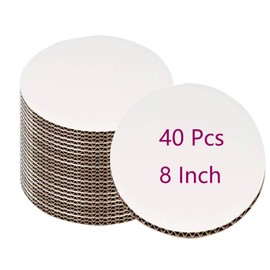 40pcs White Cake Boards 8 inch Round Disposable Cake Circle Plate Waterproof and Oil-Proof Cake Boards Sturdy Cake Trays for Cake DIY Bread Dessert and Crafts Display (8 Inch-Pack of 40)