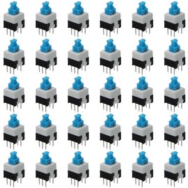 Self Locking Switch 30 Pcs 7x7mm Sensitive Square Push Tactile Professional 6 Pin Button Switches